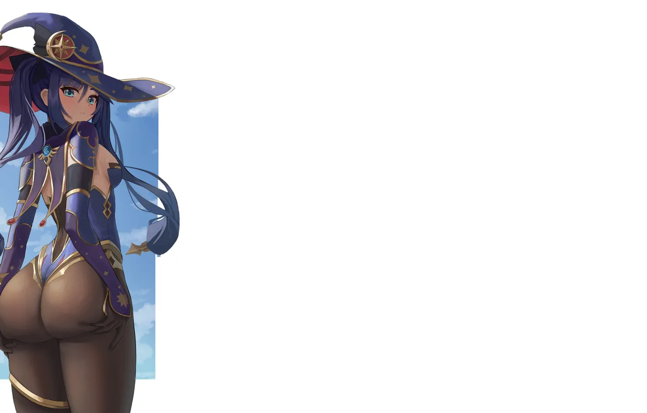 Photo wallpaper sexy, ass, anime, pretty, butt, leggings, tights, Genshin Impact