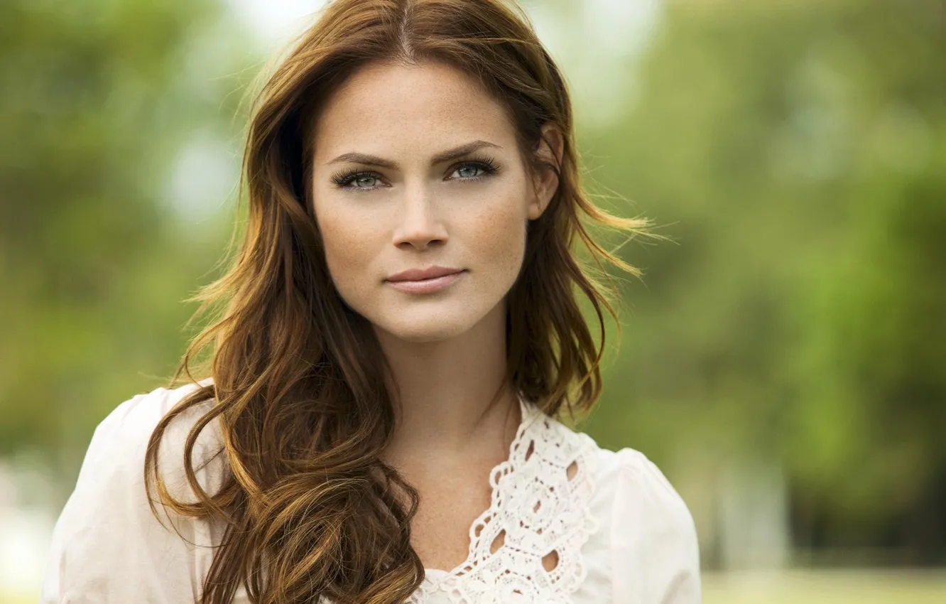 Photo wallpaper girl, model, portrait, freckles, Mini Anden