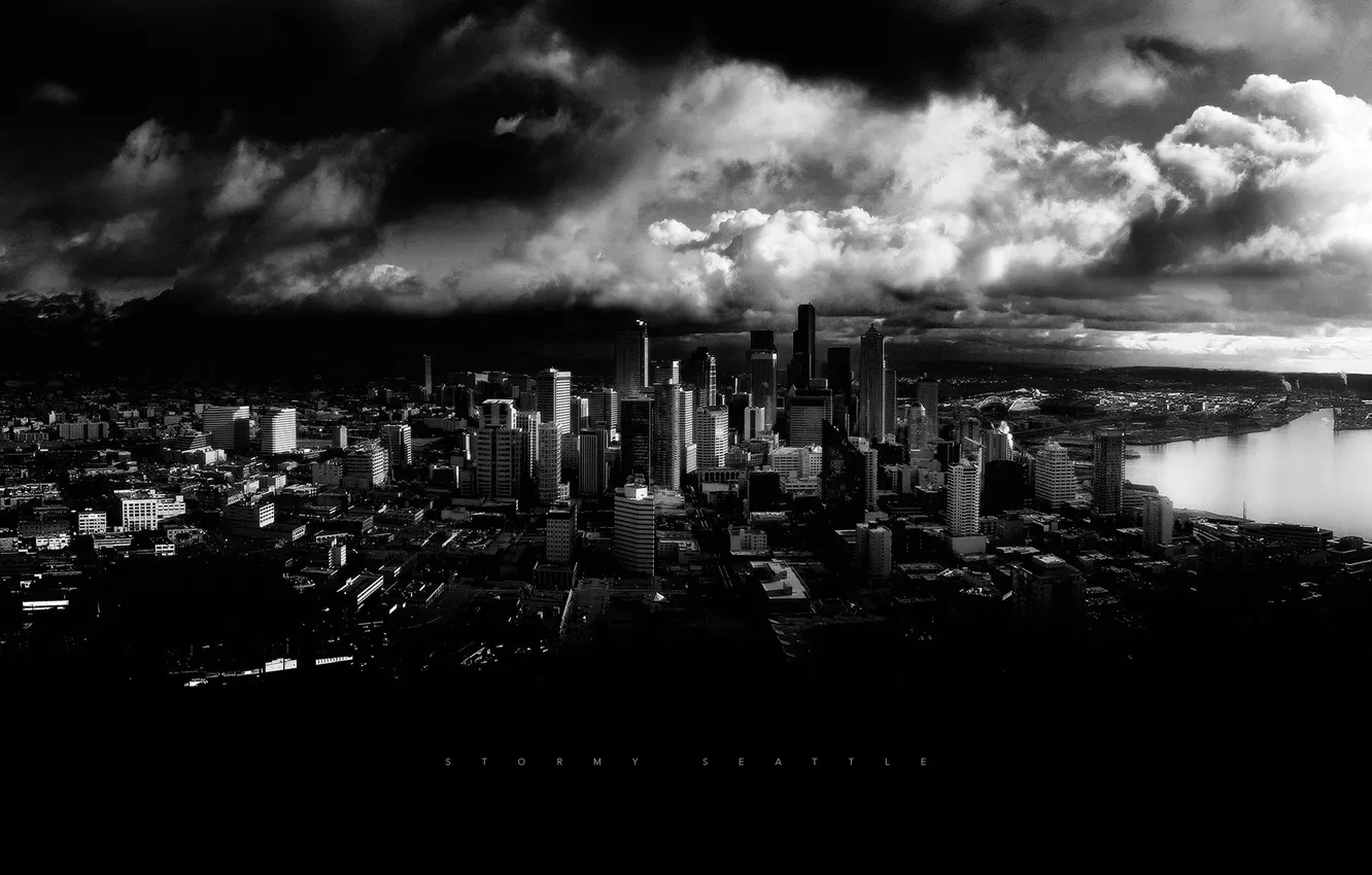 Photo wallpaper storm, the city, darkness