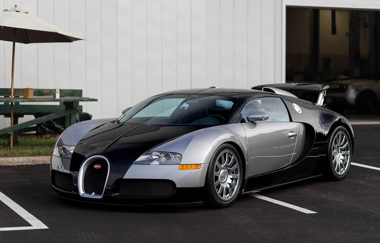 Photo wallpaper Bugatti, Veyron, Black, Silver