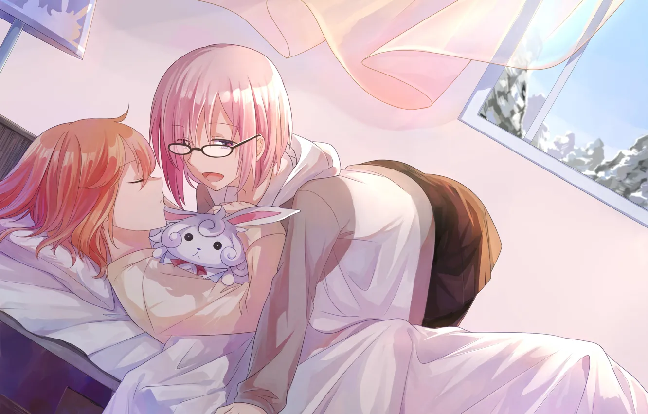 Photo wallpaper sleeping, two, bedroom, characters, Fate / Grand Order, The destiny of a great campaign