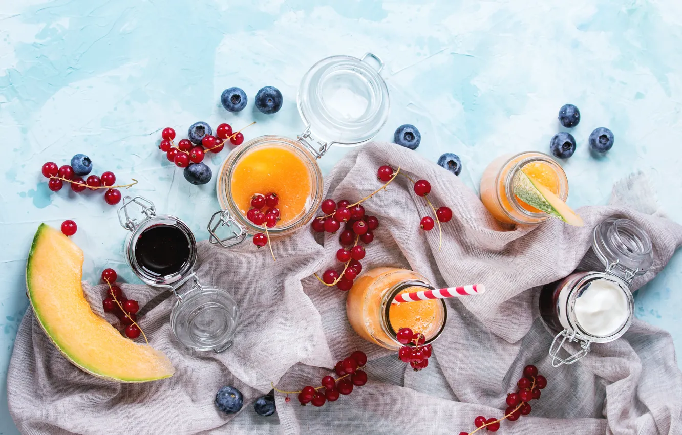 Photo wallpaper berries, cocktail, drink, fruit, melon, smoothies, Natasha Breen