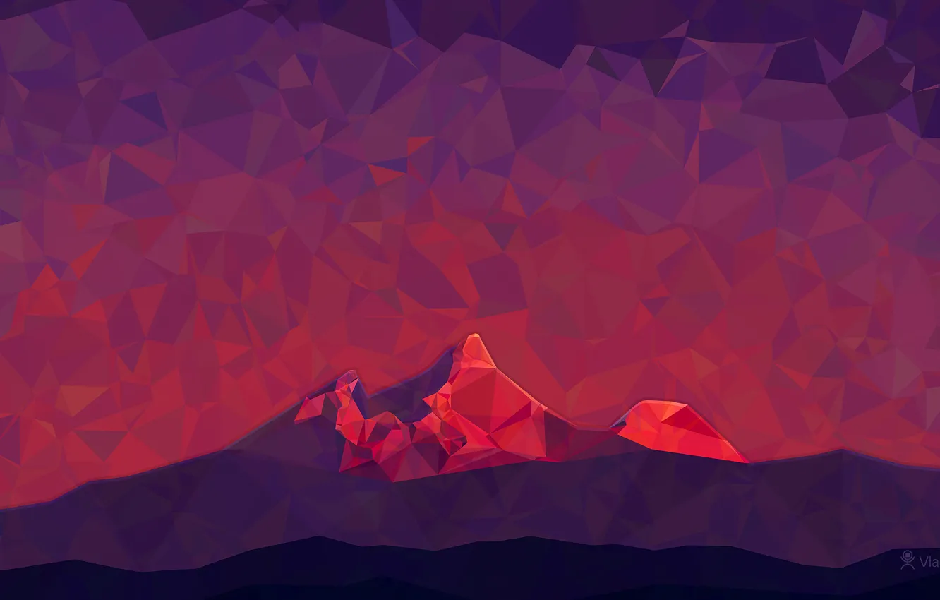 Photo wallpaper red, Mountain, High