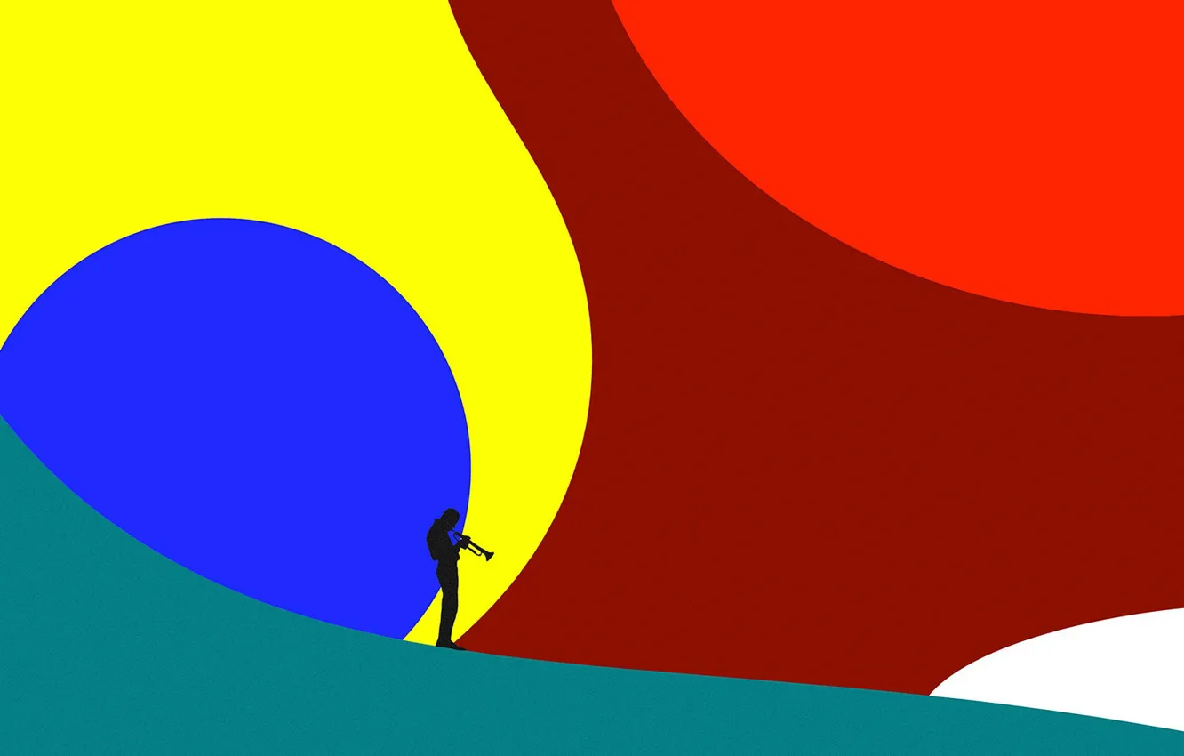 Photo wallpaper color, silhouette, form