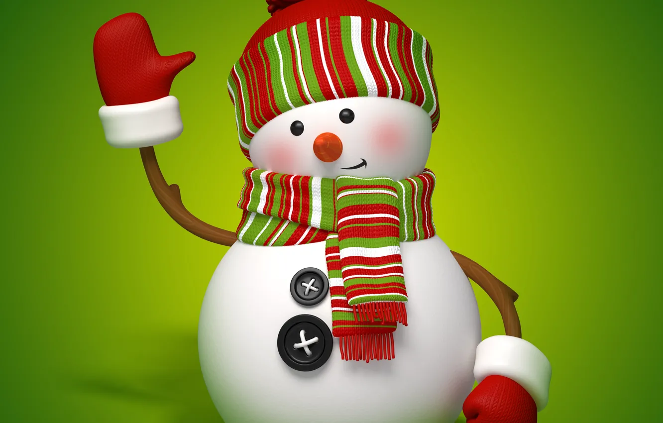 Photo wallpaper snowman, christmas, new year, cute, snowman
