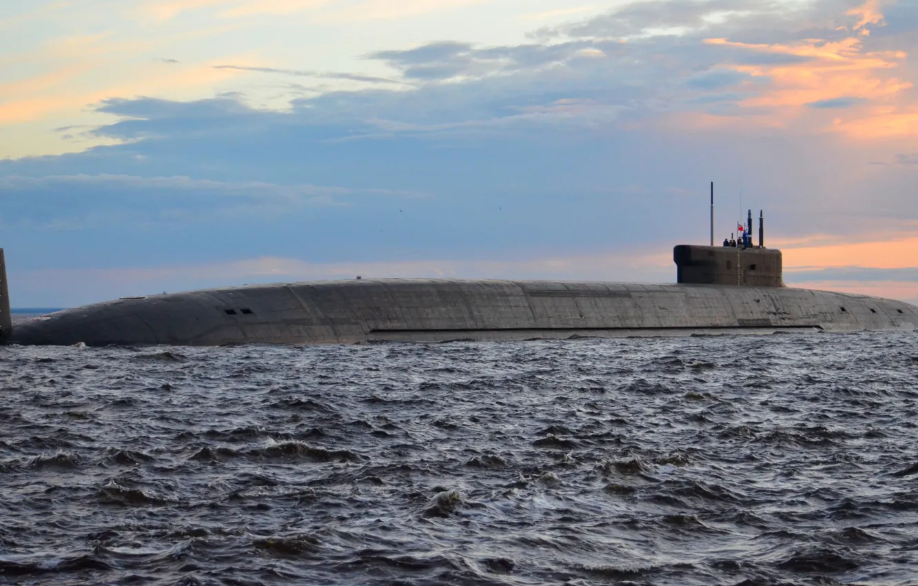 Photo wallpaper submarine, cruiser, underwater, Borey