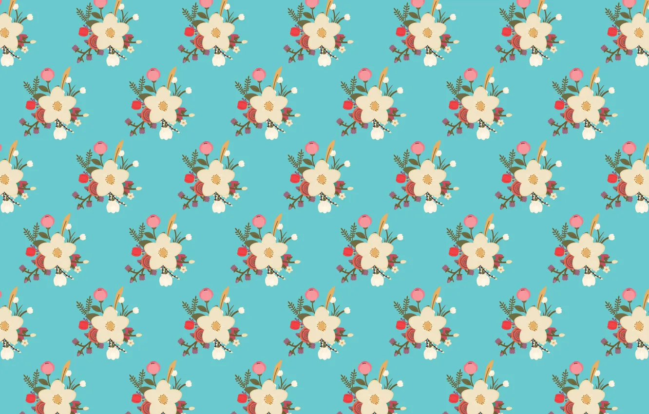 Photo wallpaper background, blue, texture, flowers
