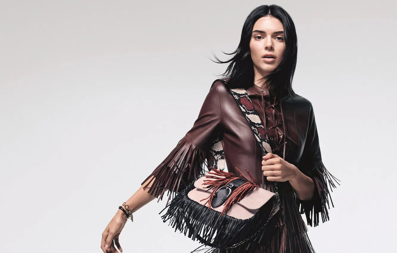Photo wallpaper look, girl, bag, Kendall Jenner, Longchamp