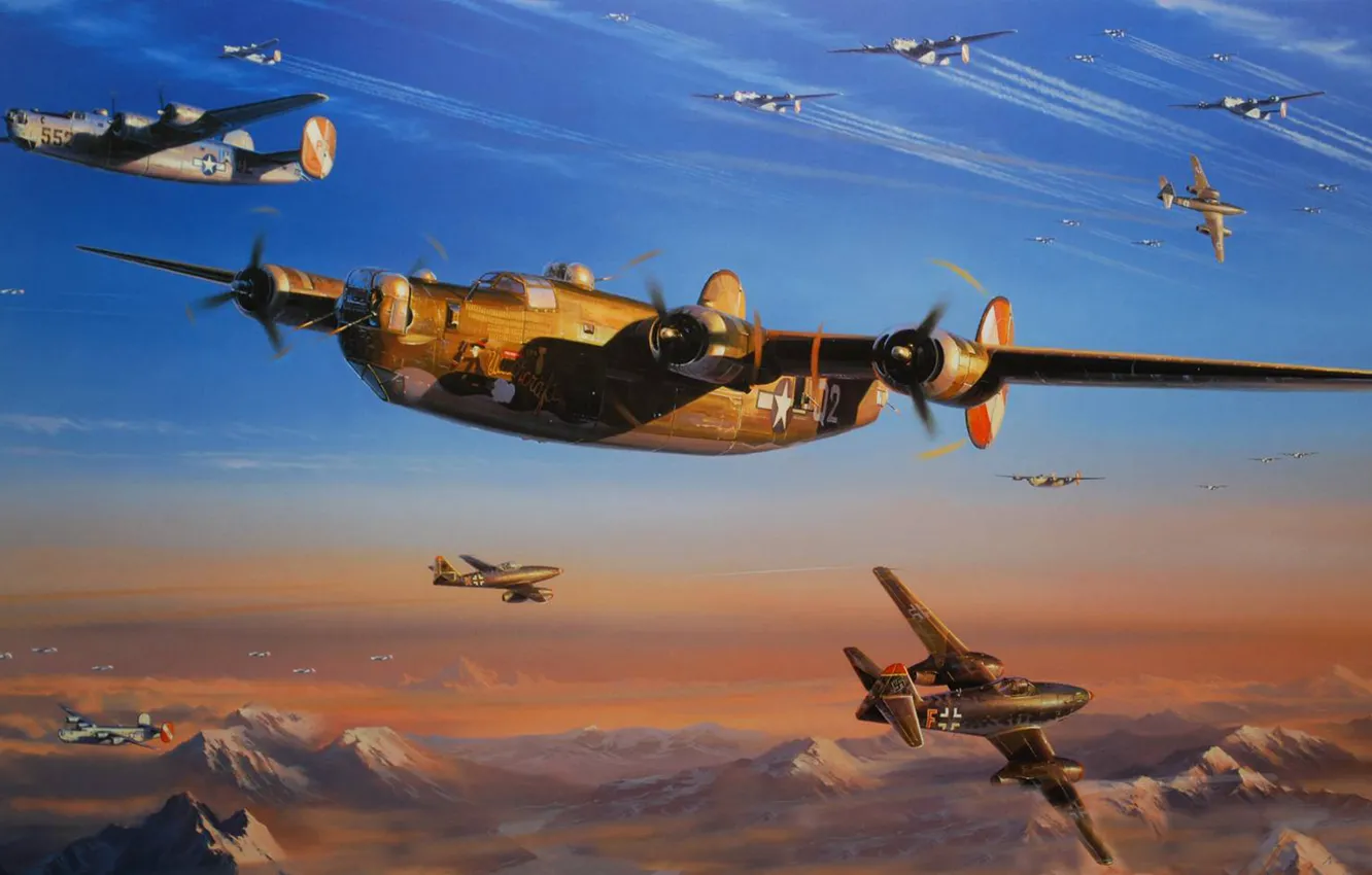 Photo wallpaper figure, Messerschmitt, art, UNITED STATES AIR FORCE, Trudgian, Nicolas, Me.262, Swallow