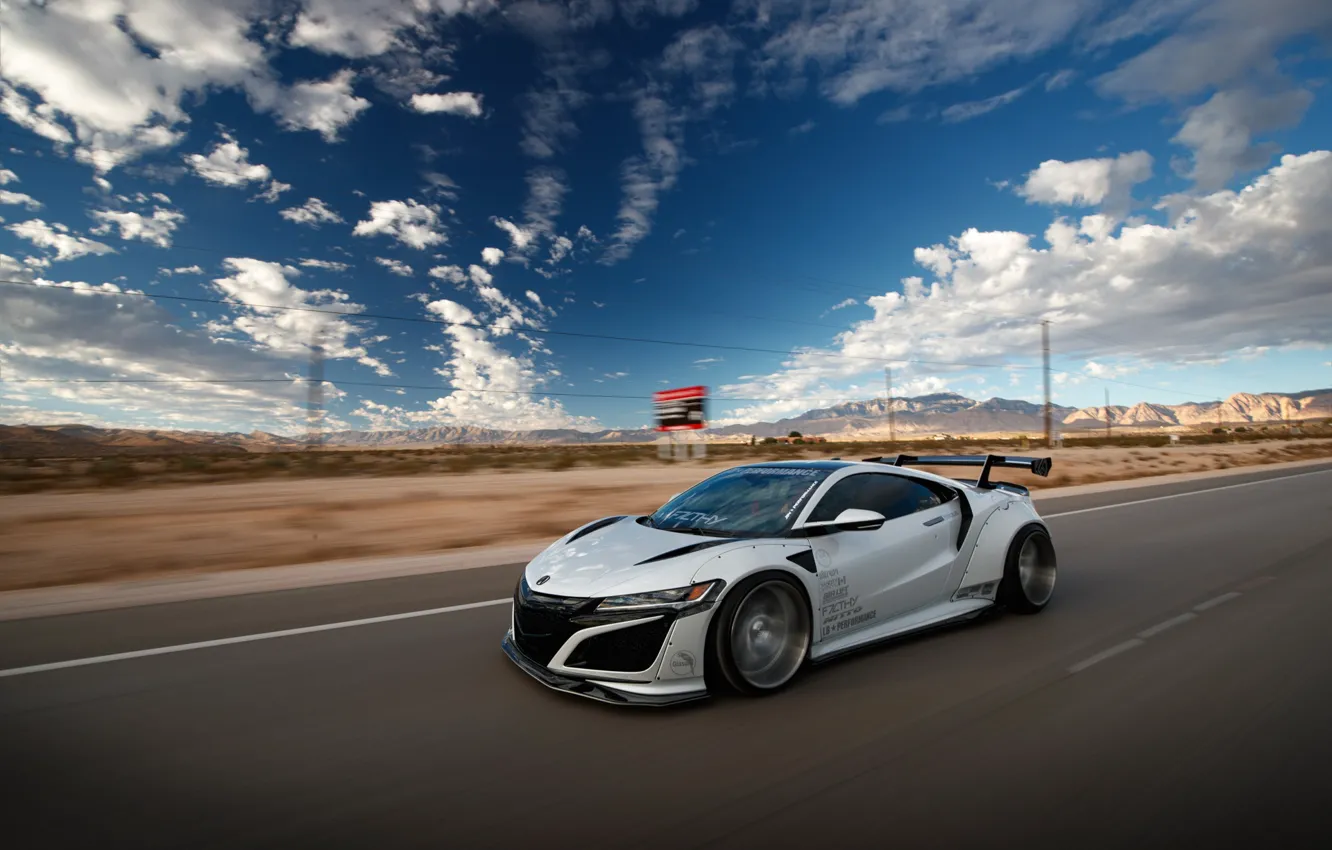 Photo wallpaper Honda, speed, Acura, NSX, Liberty Walk, Larry Chen