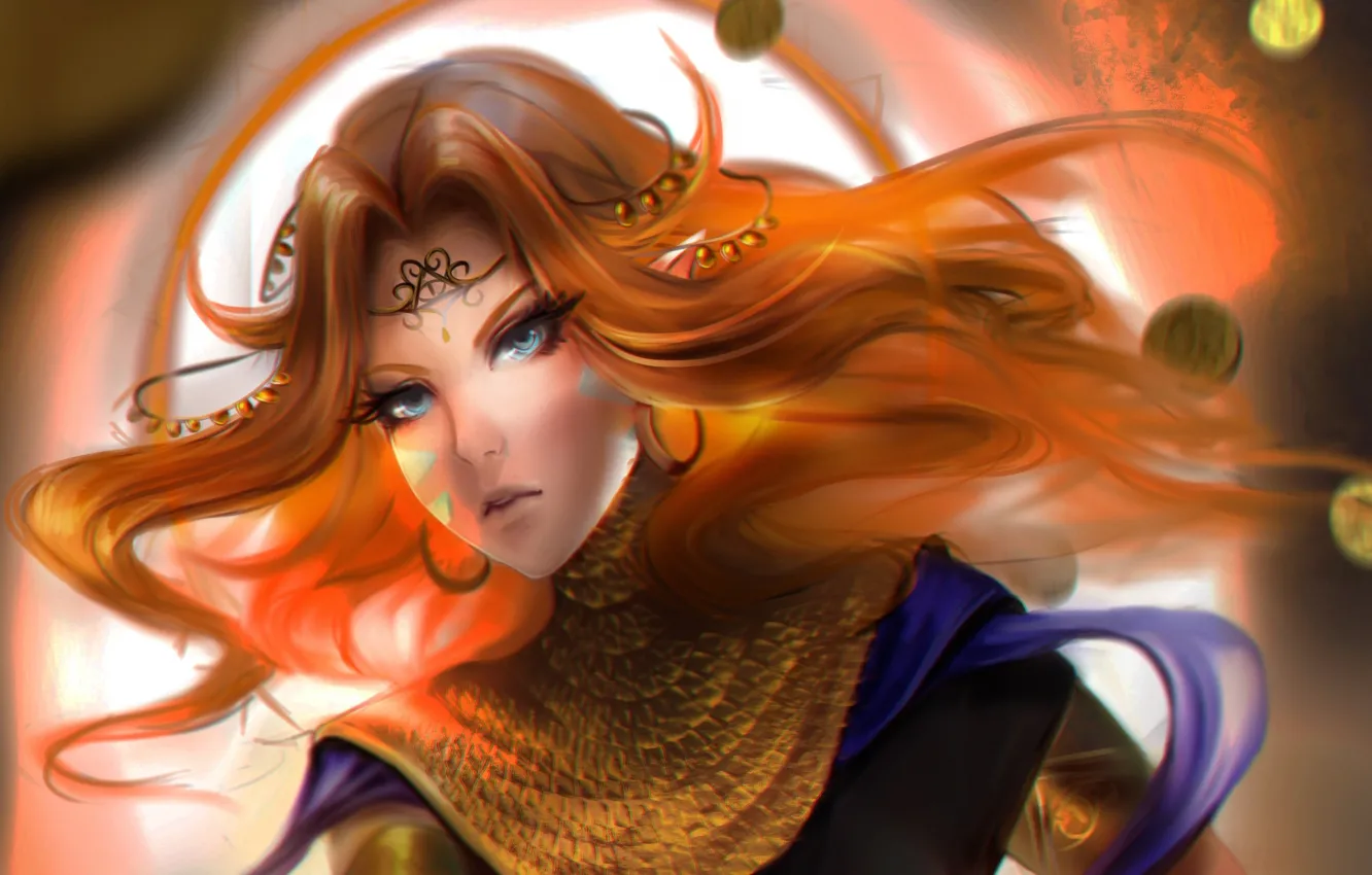 Photo wallpaper girl, art, red hair, Talitapersi, Aria Ighaan