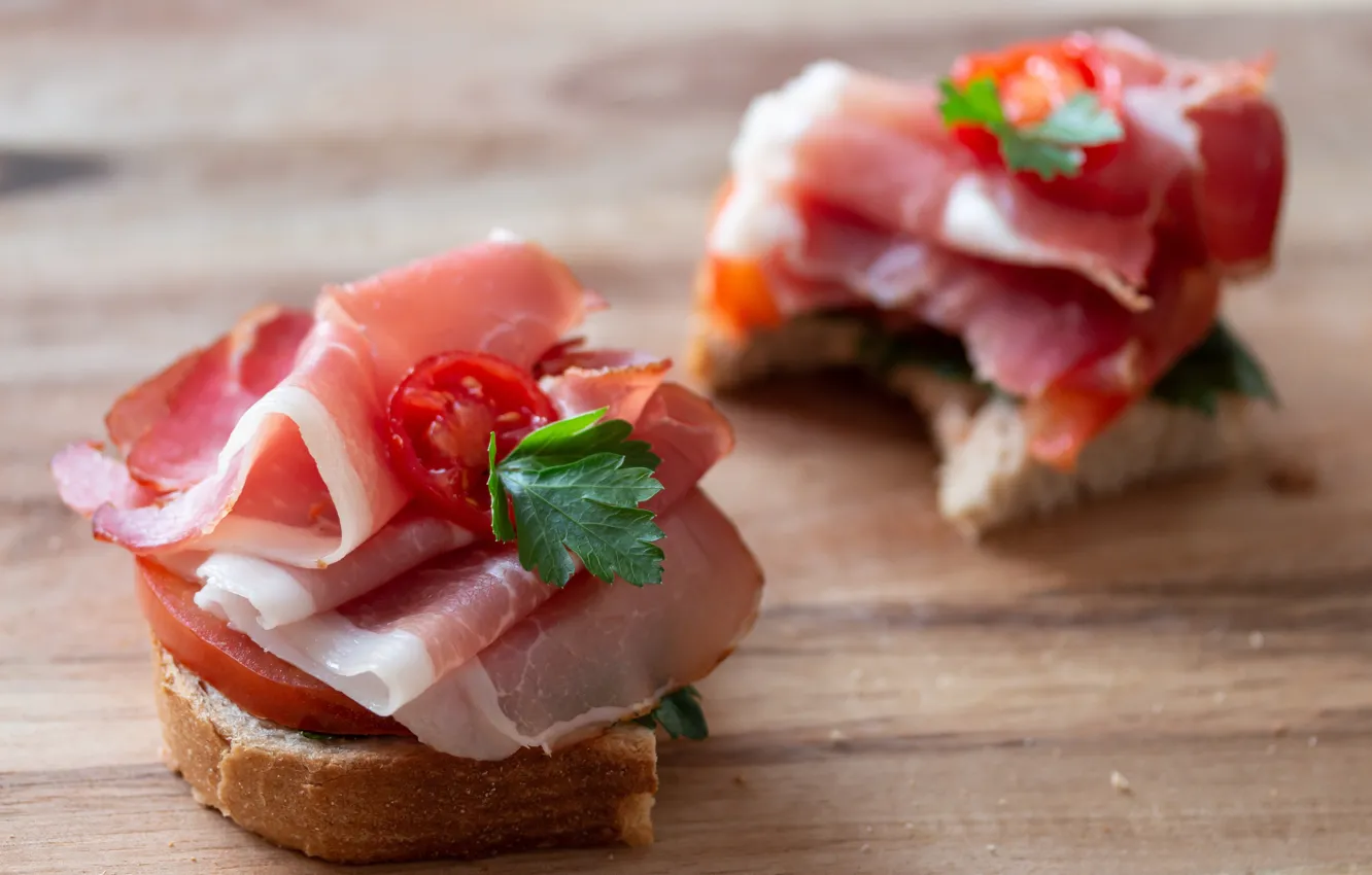 Photo wallpaper sandwich, appetizer, ham