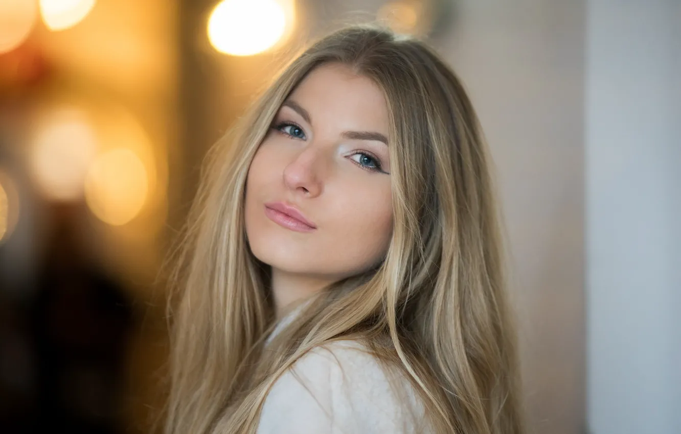 Photo wallpaper look, girl, face, hair, Nadine