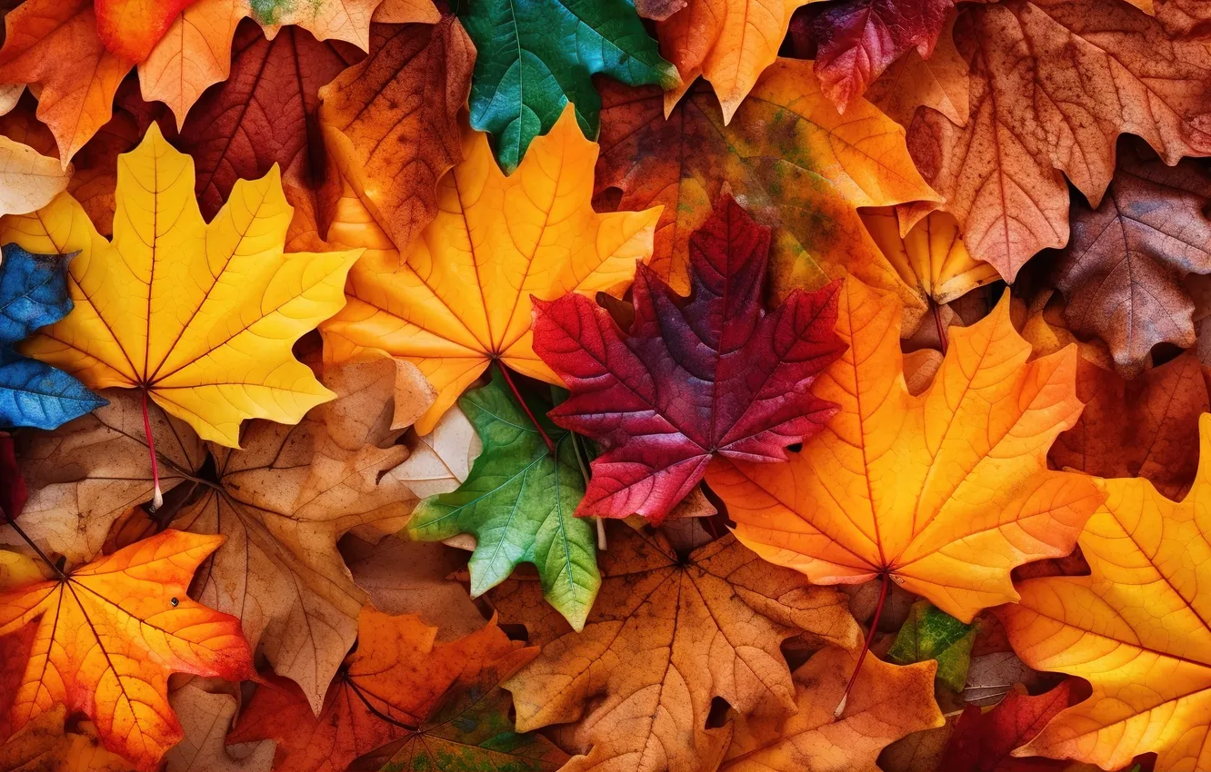 Photo wallpaper autumn, leaves, background, colorful, background, autumn, leaves, maple