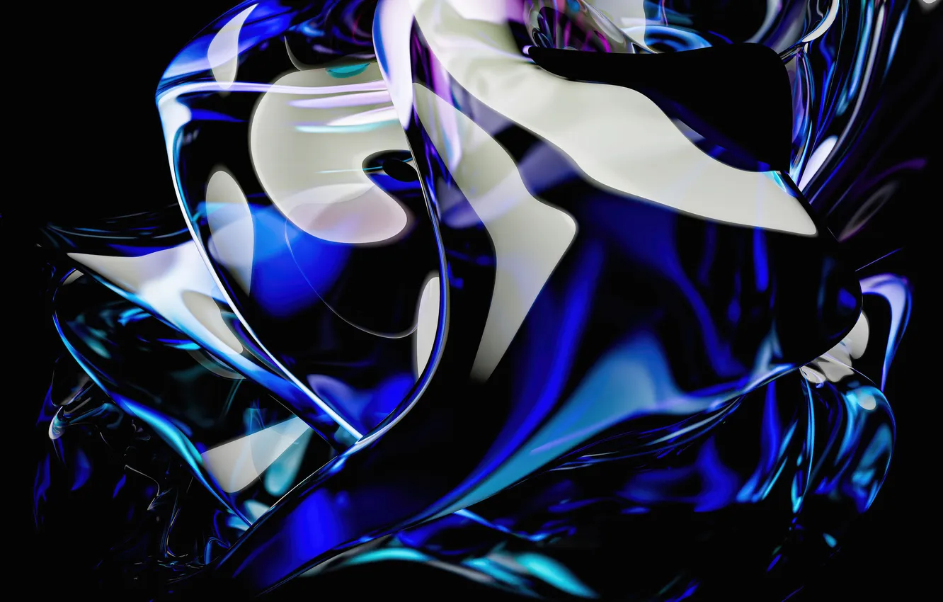 Photo wallpaper abstract, glass, blue