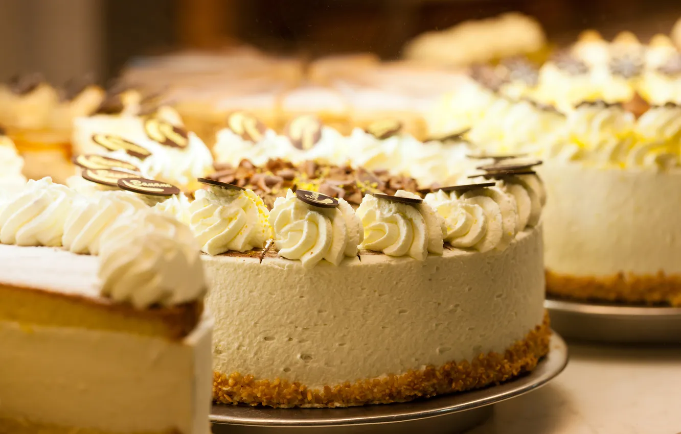 Photo wallpaper chocolate, cake, cream, dessert, sweet, cheesecake