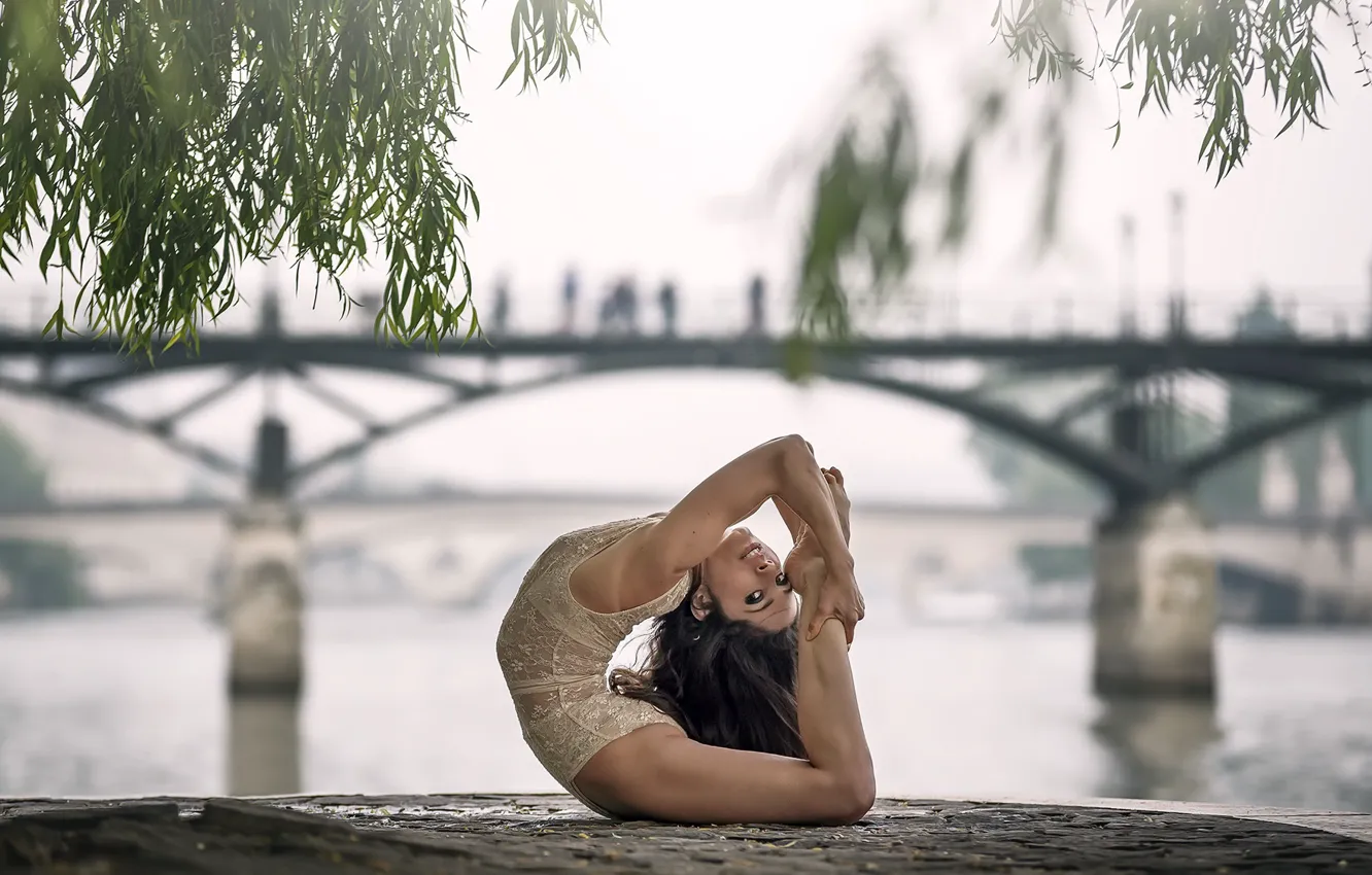 Photo wallpaper girl, pose, background