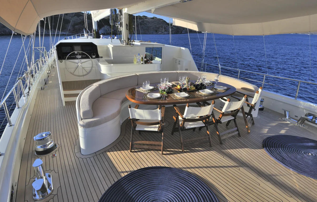 Photo wallpaper design, style, interior, yacht, deck, Suite, Cockpit, Luxury yacht