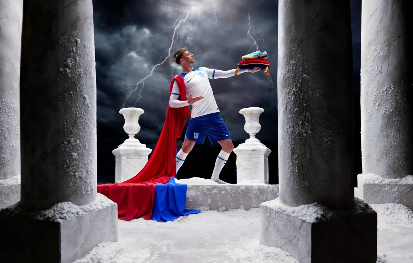 Photo wallpaper lightning, male, sneakers, Nike, The Greek God, Mason Mount, Christmas advert, Greek God