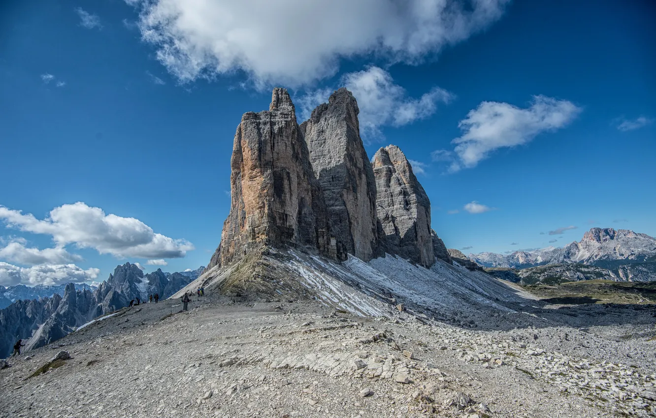 Photo wallpaper mountains, stones, rocks, Italy, The Dolomites