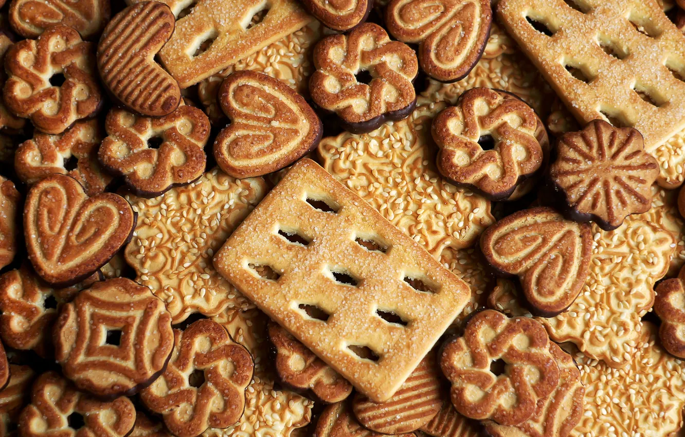 Photo wallpaper texture, cookies, sugar, sesame, figure