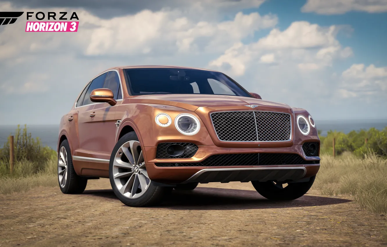 Photo wallpaper car, Bentley, logo, game, Forza Horizon, forza, Forza Horizon 3