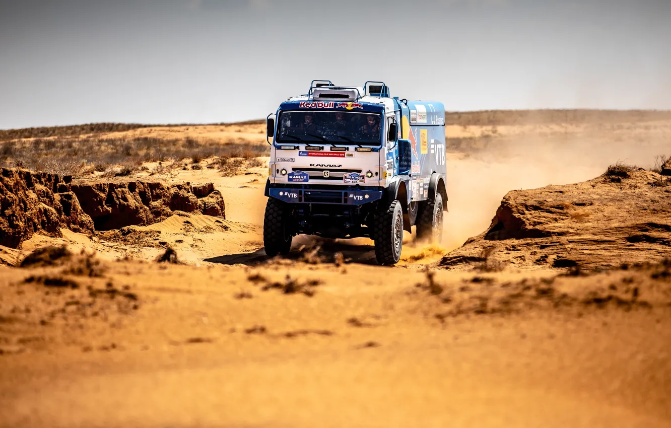 Photo wallpaper Sand, Auto, Machine, Speed, Truck, Race, Master, Russia