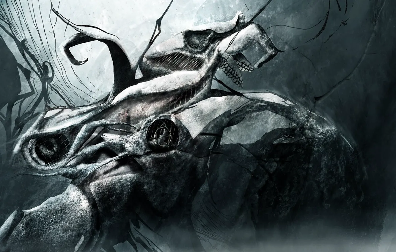 Photo wallpaper line, the darkness, it is not clear