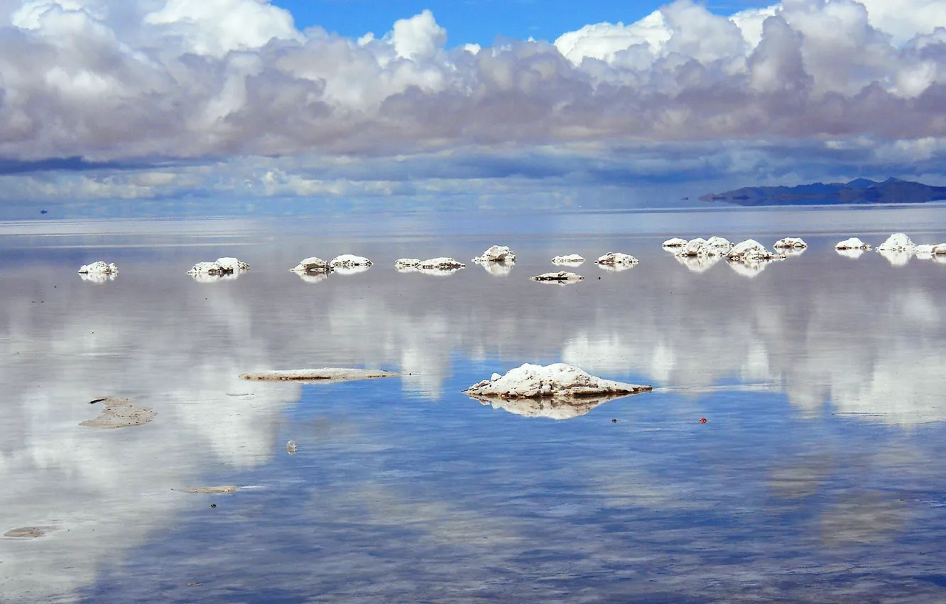 Photo wallpaper water, nature, salt marshes, Bolivia, utuni, Uyuni