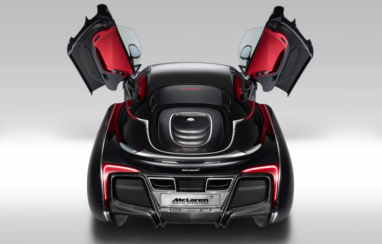 Photo wallpaper Concept, background, McLaren, the door, the concept, supercar, rear view, McLaren