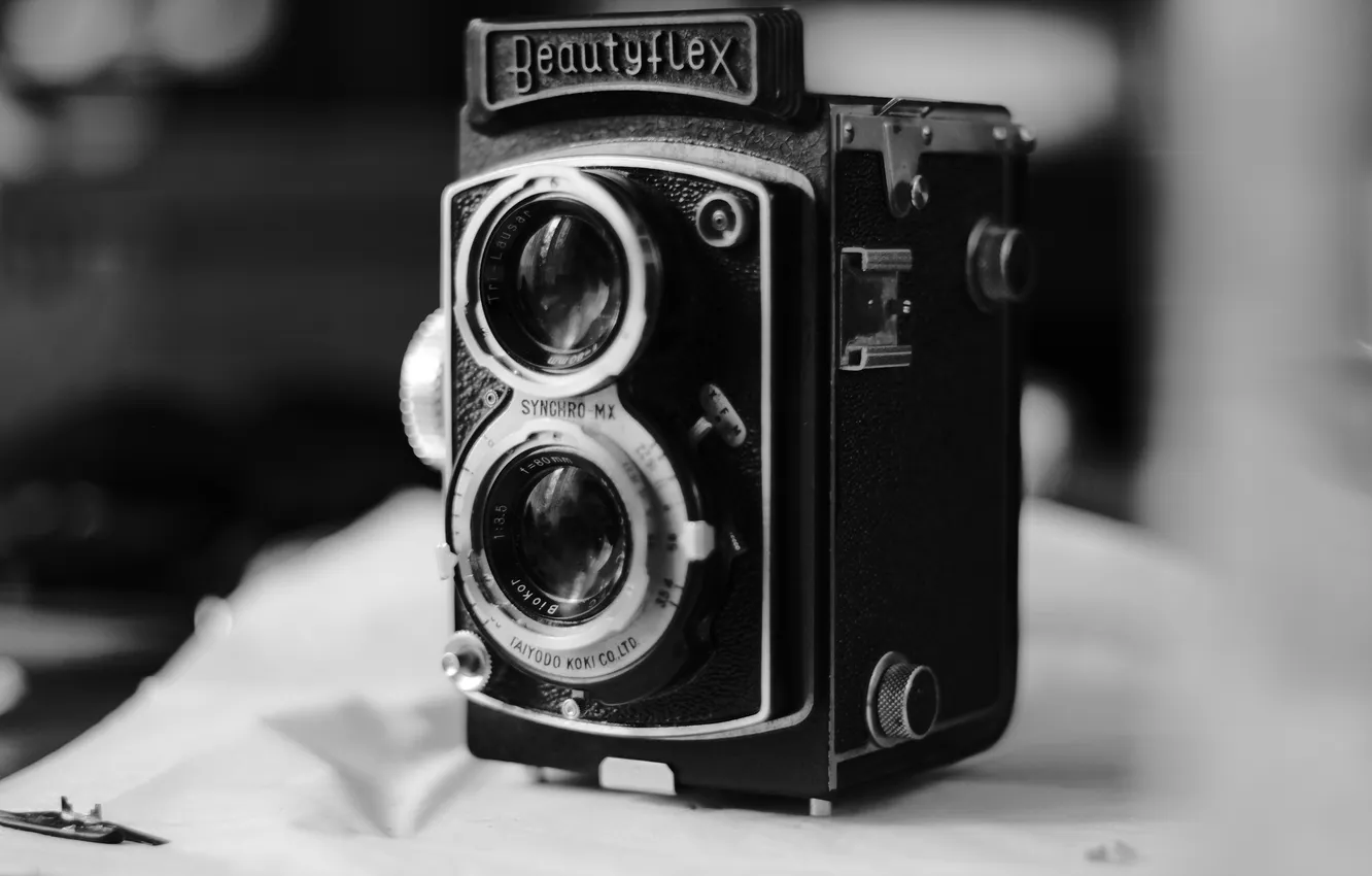 Photo wallpaper Japan, vintage, photography, camera, monochrome, lens, depth of field, Taiyodo Koki