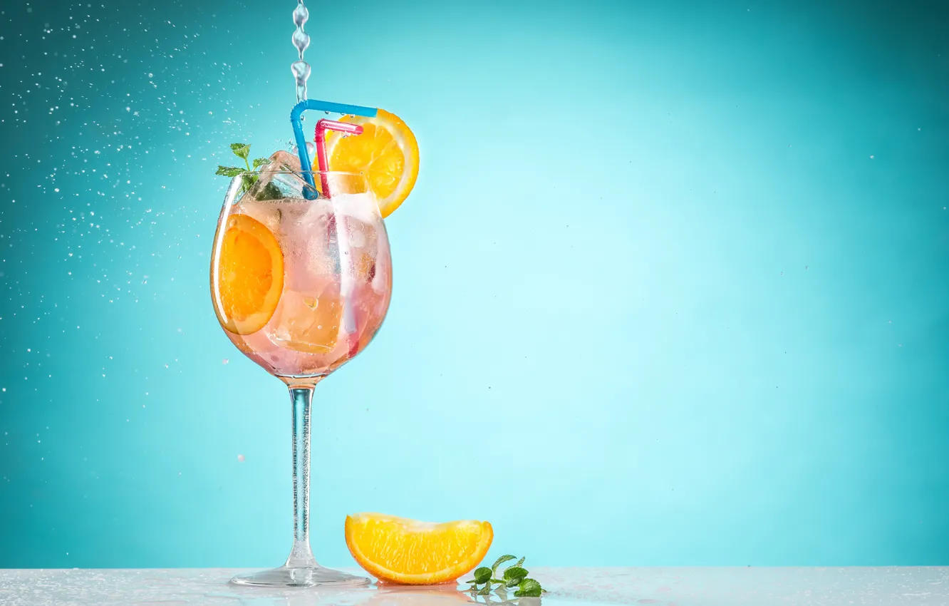 Photo wallpaper background, glass, cocktail