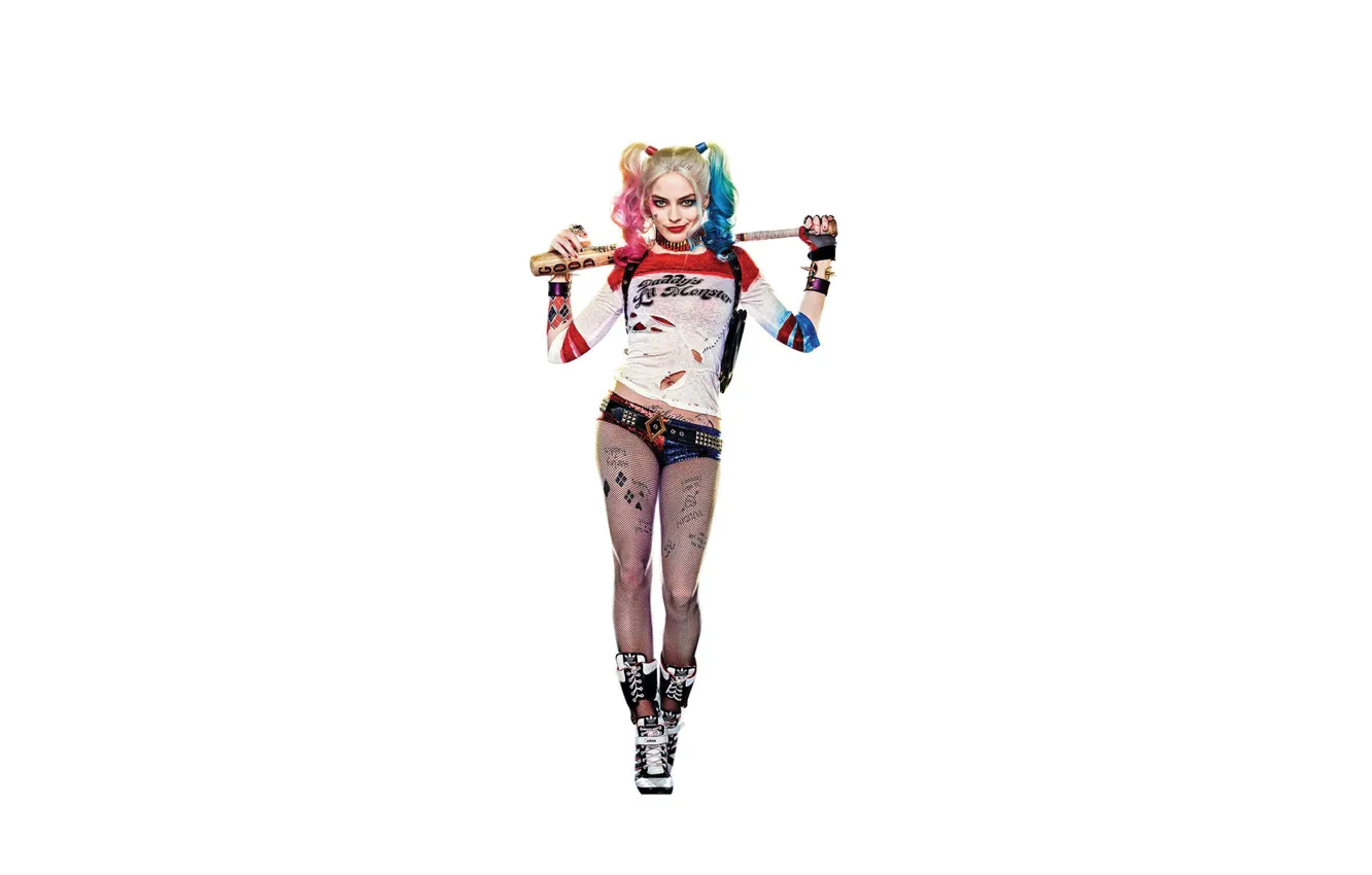 Photo wallpaper girl, blonde, braids, characters, Harley Quinn, Harley Quinn, Margot Robbie, Margot Robbie