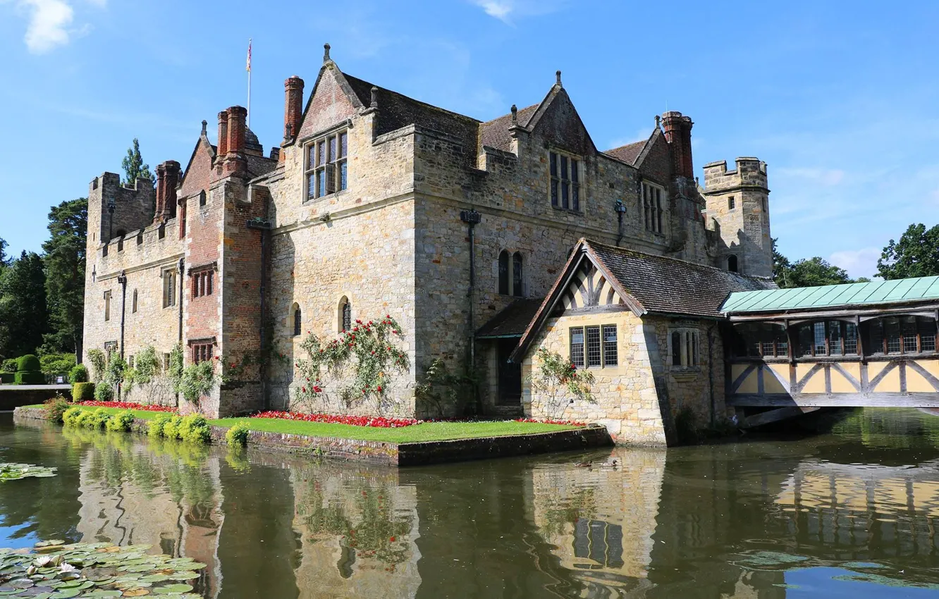 Photo wallpaper castle, UK, fortress, Kent, Hever Castle