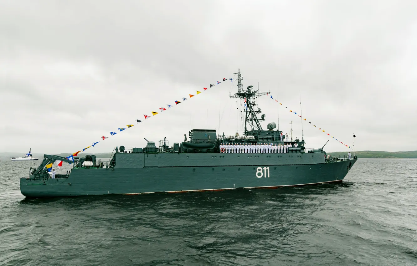 Photo wallpaper sea, minesweeper, Humanenko