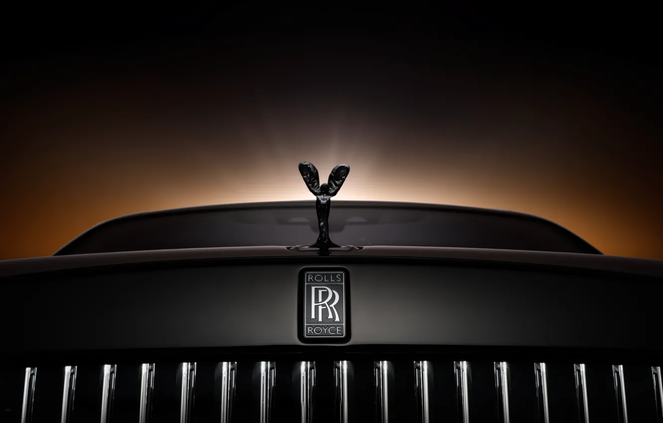 Photo wallpaper Rolls-Royce, logo, Ghost, Rolls-Royce Black Badge Ghost