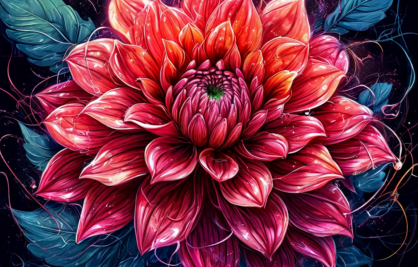 Photo wallpaper flowers, orange, peonies