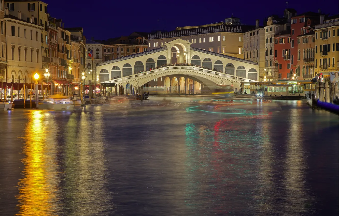 Photo wallpaper home, Italy, Venice, channel, the Rialto bridge