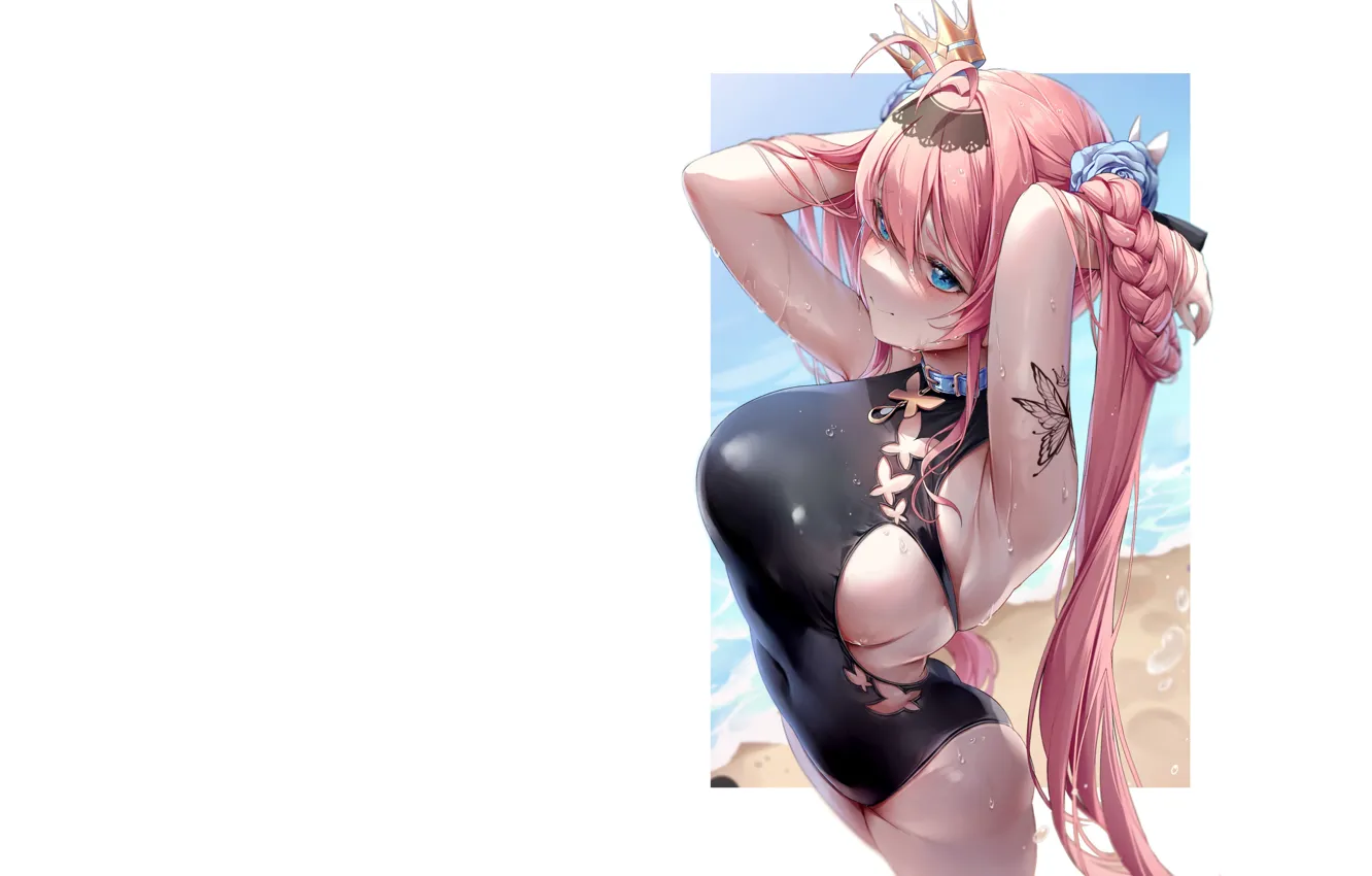Photo wallpaper hot, sexy, beach, sea, ocean, anime, water, swimsuit