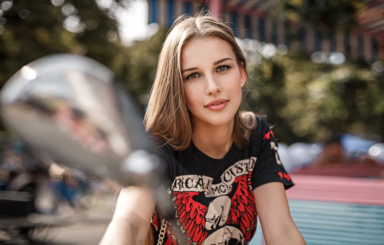 Photo wallpaper look, girl, face, Anton Kharisov, Anna Glivenko