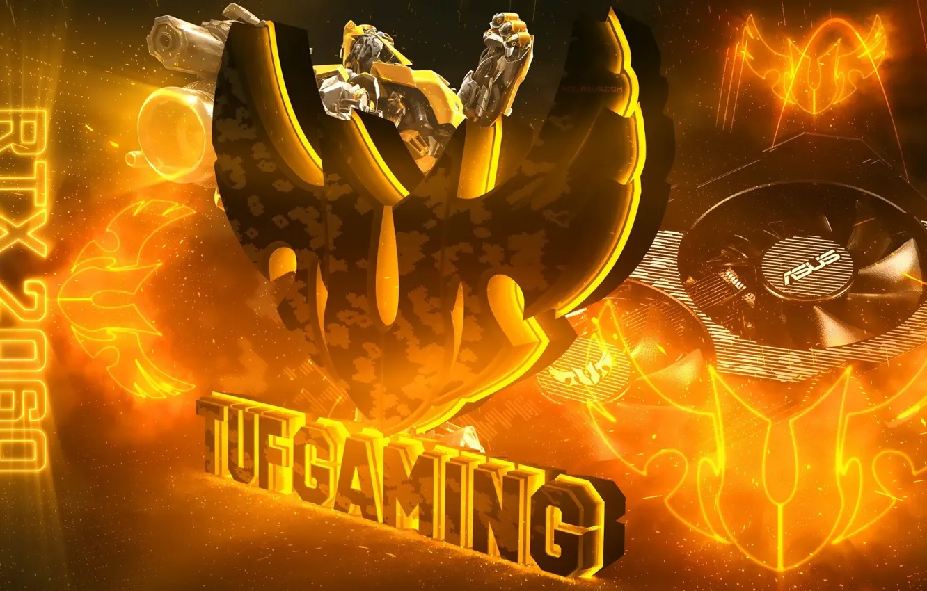 Wallpaper yellow, gold, ASUS, Video card, Gaming, TUF, ASUS TUF Gaming ...