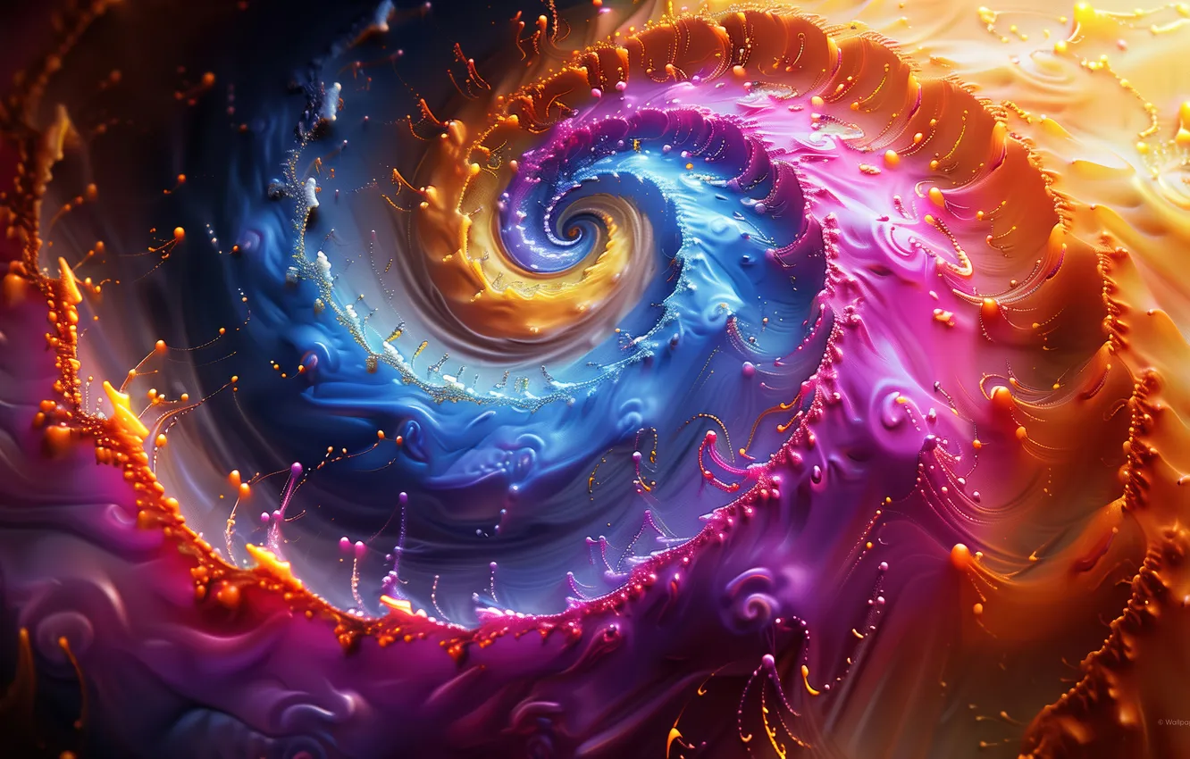 Photo wallpaper colorful, digital art, vortex