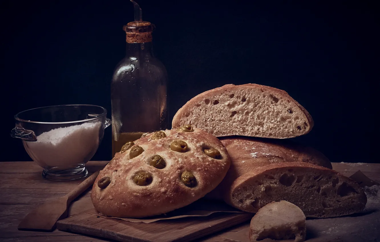 Photo wallpaper food, bread, salt