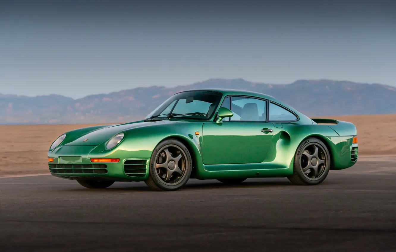 Photo wallpaper green, Porsche, 959SC
