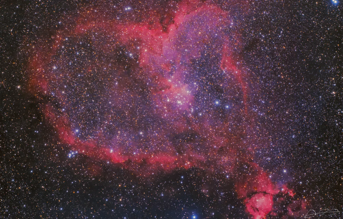 Photo wallpaper Heart, Heart, emission nebula, in the constellation Cassiopeia
