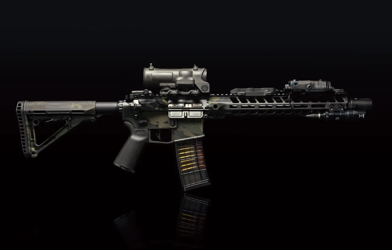 Photo wallpaper design, weapons, assault rifle