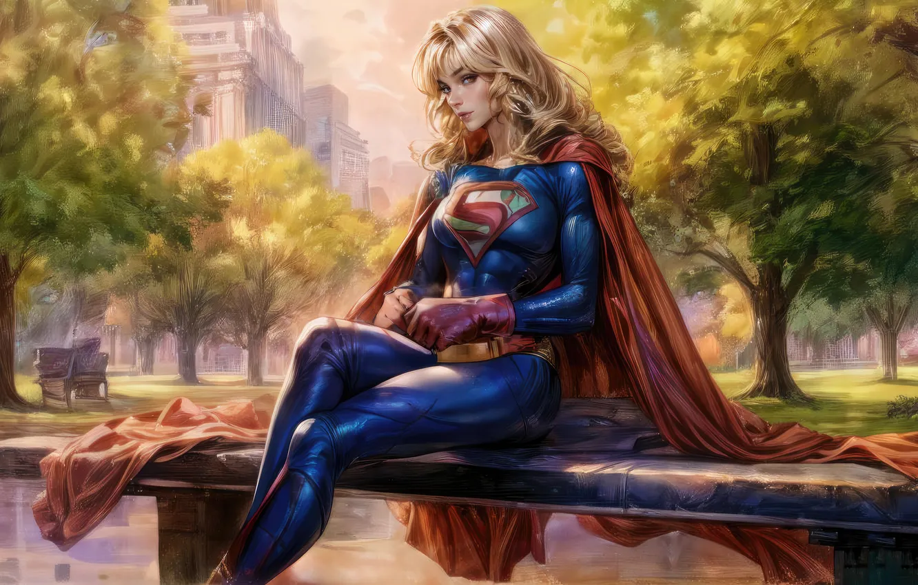 Photo wallpaper garden, Supergirl, guardian