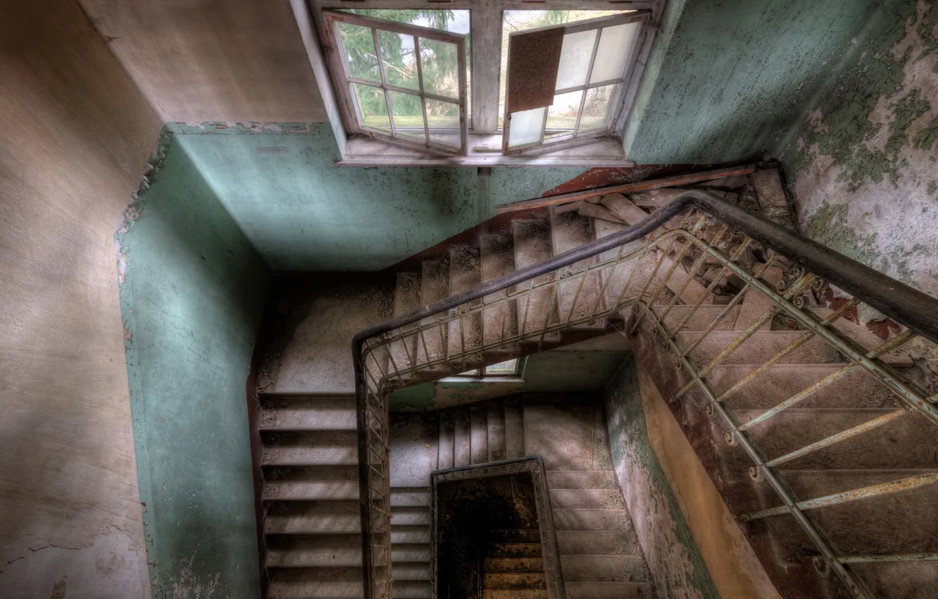 Photo wallpaper interior, window, ladder