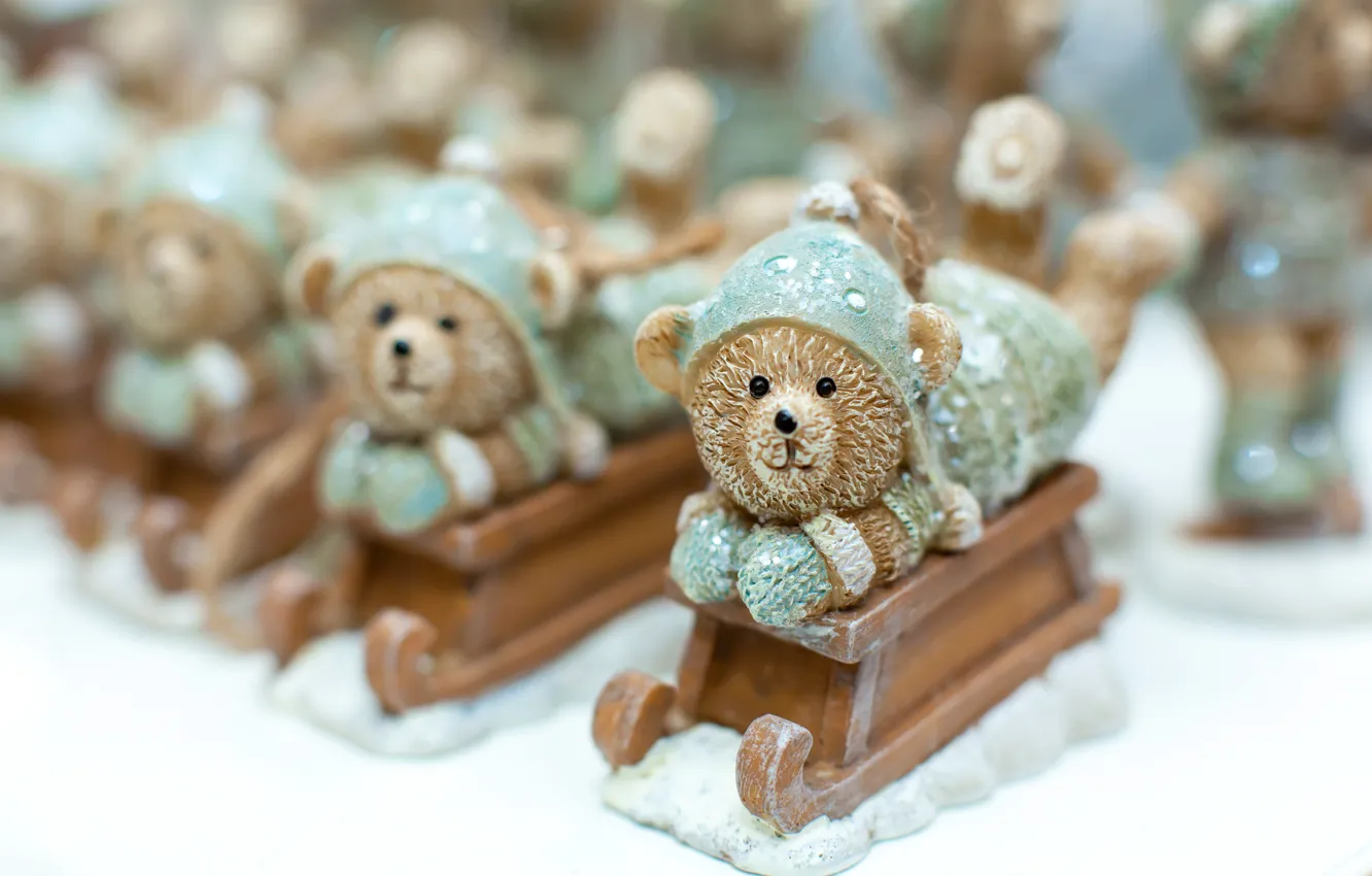 Photo wallpaper holiday, Christmas, bear, figures, Kukota Ekaterina