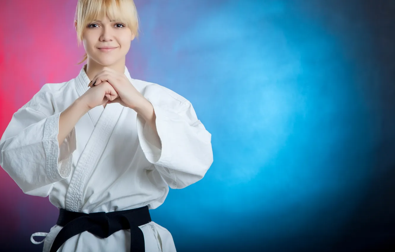 Photo wallpaper kimono, kick, karate, karateka